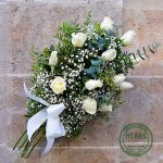 DECEASED BOUQUET WHITE ROSES