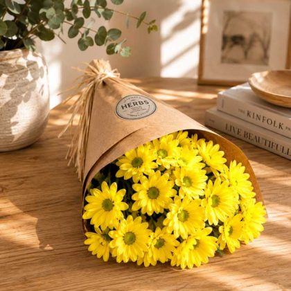 yellow daisy flowers bouquet